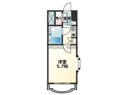 ホーユウコンフォルトレディース白楽(ワンルーム/6階)の間取り写真