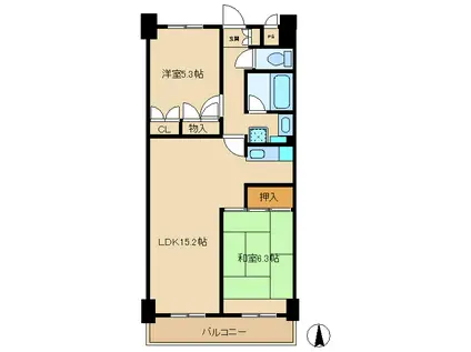 サンクレスト青葉台II(2LDK/3階)の間取り写真