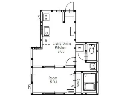 REGOLITH竹ノ塚(1LDK/1階)の間取り写真