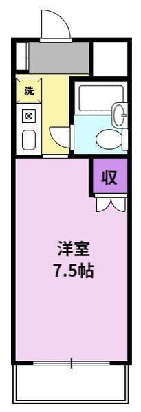 豊国スカイマンション久留米南(ワンルーム/4階)の間取り写真