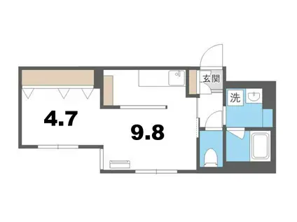 ピオネロ恵庭I(1LDK/3階)の間取り写真