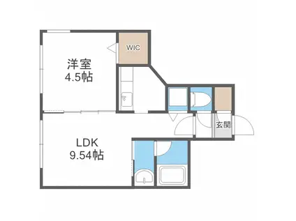 メルヴェイユ コトニ(1LDK/4階)の間取り写真
