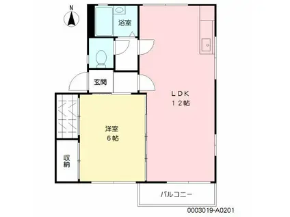フレグランス七枝 ♯(1LDK/2階)の間取り写真