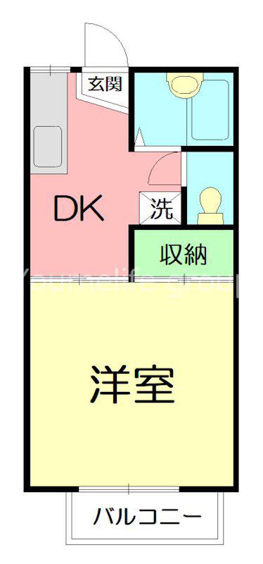 いちかわ中野ハイツ(1DK/2階)の間取り写真