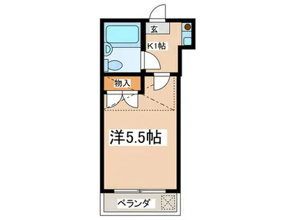 クレールメゾン本鵠沼(1K/2階)の間取り写真