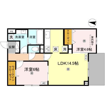 MAISON DE 青木(2LDK/1階)の間取り写真