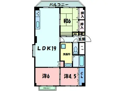 ブランフローレ(3LDK/2階)の間取り写真