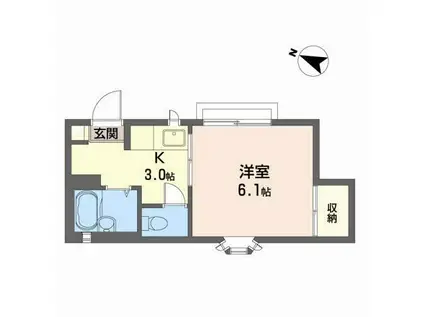 コートヴィレッジ原町(1K/2階)の間取り写真