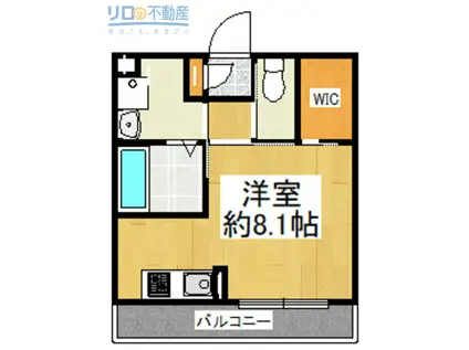 P-スマイルカーサ(ワンルーム/3階)の間取り写真