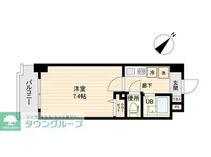 ザ・レジデンス行徳II(1K/1階)の間取り写真