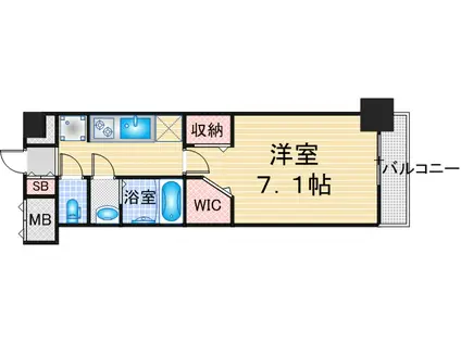 パルティール八田(1K/6階)の間取り写真