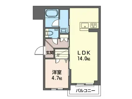 グラシューズ常盤台(1LDK/2階)の間取り写真