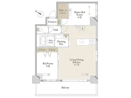 フルーヴベール烏山(2LDK/3階)の間取り写真