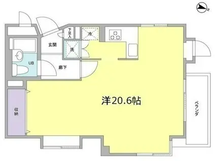 ホメスト池尻(ワンルーム/2階)の間取り写真