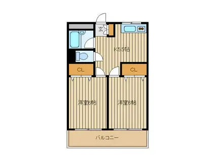 ティーシーハイツ田無(2K/3階)の間取り写真