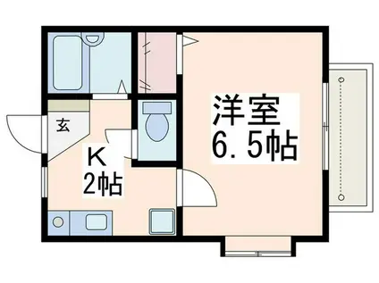 SUNロヒーユ(1K/1階)の間取り写真