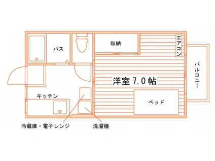 ニューベリー(1K/1階)の間取り写真