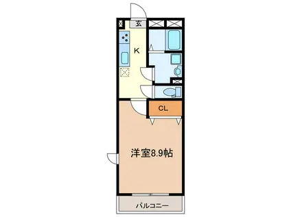 VIGORE KURIMA(1K/3階)の間取り写真