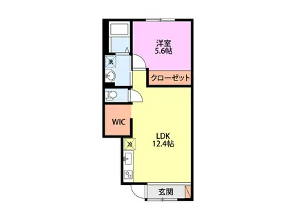 JR白新線 西新発田駅 徒歩36分 2階建 新築(1LDK/1階)の間取り写真