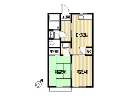 マルタン上溝(2DK/2階)の間取り写真