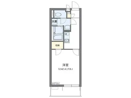 クレイノ芝富士ハイツ(1K/1階)の間取り写真