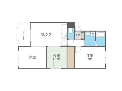 EBA元町 I (3LDK/3階)の間取り写真