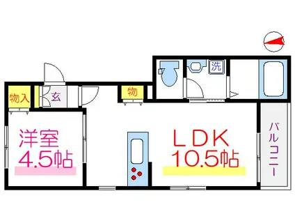 メゾン・浅草(1LDK/2階)の間取り写真