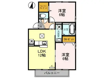 エターナヴィレッジA(2LDK/1階)の間取り写真