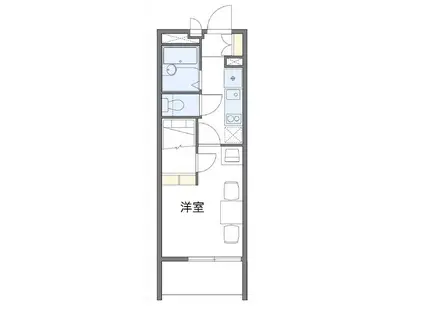 レオパレスプラムコート(1K/1階)の間取り写真