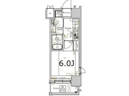 XEBEC平和島(1K/8階)の間取り写真