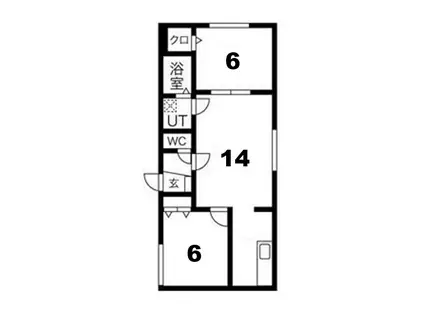 LAPIS-LAZULI白石(2LDK/1階)の間取り写真