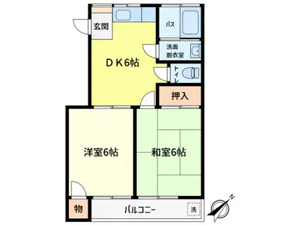 木村ハイツ(2DK/2階)の間取り写真