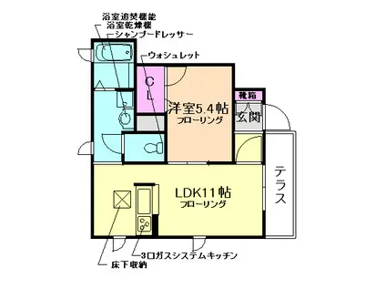 メゾン・ド・ゲート(1LDK/1階)の間取り写真