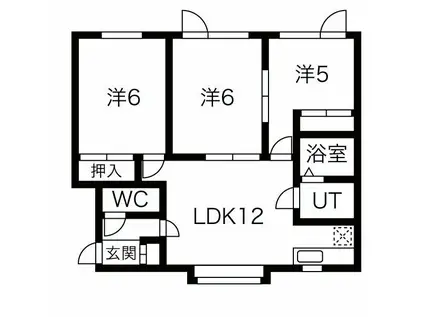 AMハイツ(3LDK/3階)の間取り写真
