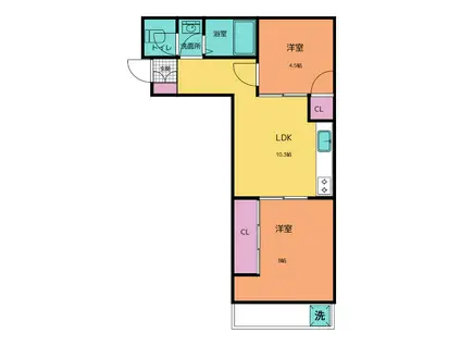 大京パレス(2LDK/1階)の間取り写真