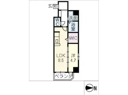 CERES中村公園前(1LDK/1階)の間取り写真
