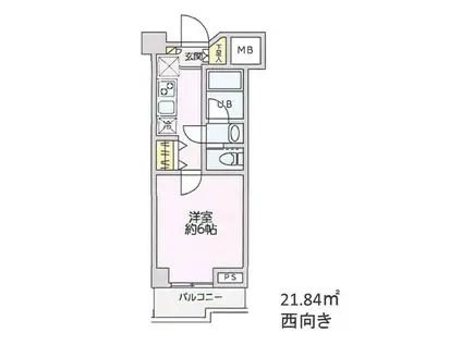 三越ゼームス坂マンション(1K/4階)の間取り写真