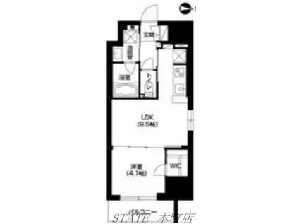 アーバネックス四ッ橋(1LDK/13階)の間取り写真