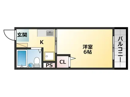 それいゆK(1K/2階)の間取り写真
