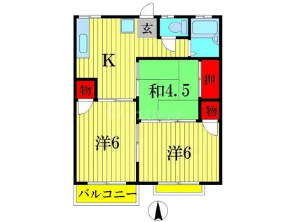 コーポT(3DK/1階)の間取り写真