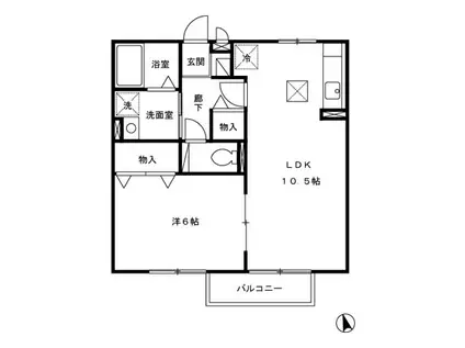 アイステージ(1LDK/2階)の間取り写真