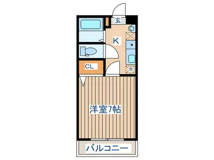 白萩ハイツ(1K/2階)の間取り写真