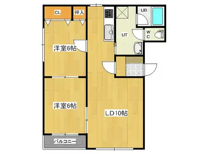 アペックスコート(2LDK/2階)の間取り写真