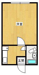 ヒルズアベニューさくら(1K/2階)の間取り写真