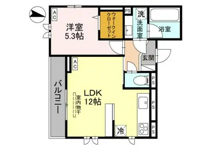 D-ROOM南笹口(1LDK/3階)の間取り写真