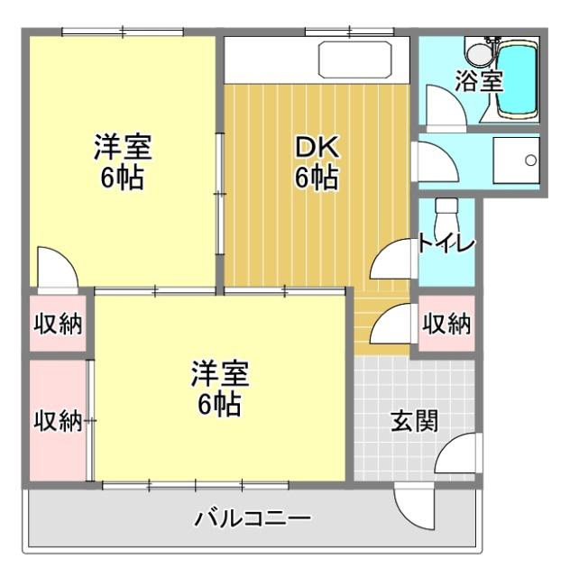 有玉ステーションハイツ I(2DK/2階)の間取り写真