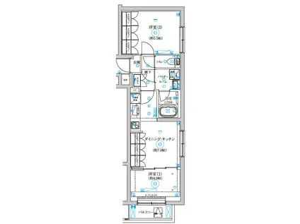 セジョリ中野富士見町(2DK/2階)の間取り写真
