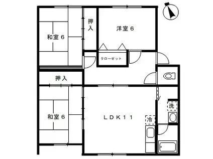 エッセンシャルコーポE(3LDK/1階)の間取り写真