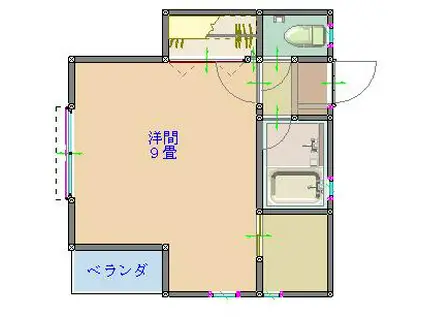 ARIA笠舞(ワンルーム/1階)の間取り写真