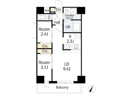 メイクスアート五反野(2LDK/6階)の間取り写真